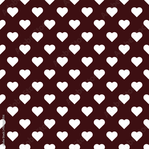 Obraz na płótnie Simple heart shape seamless pattern in diagonal arrangement. Love and romantic theme background. red vector wallpaper. w salonie