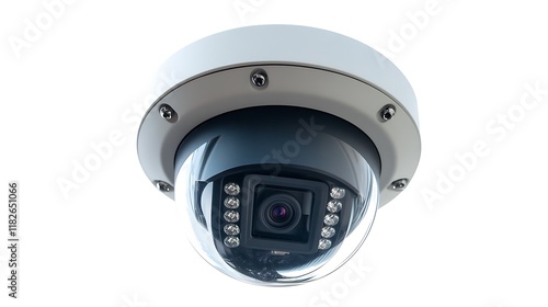 White security CCTV camera isolated on white background photo