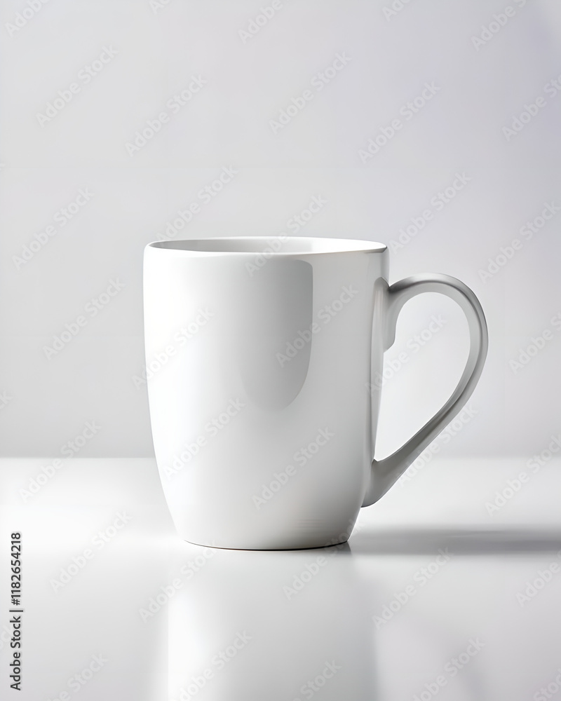A white ceramic coffee cup, advertising, design, illustration, minimalism. A white ceramic coffee cup, advertising, design, illustration, minimalism.