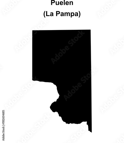 Puelen department (La Pampa) blank outline map