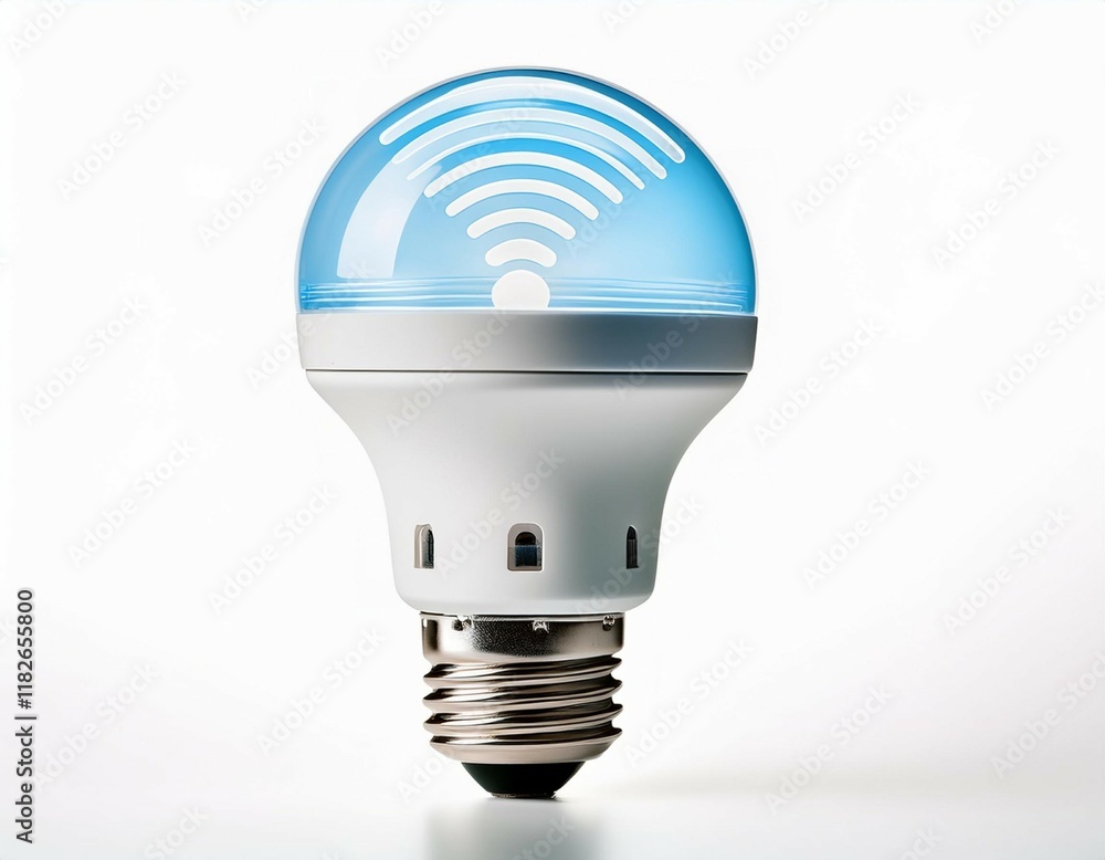 smart led bulb with wifi connectivity energyefficient lighting isolated on white background smart led bulb with wifi connectivity energyefficient lighting isolated on white background