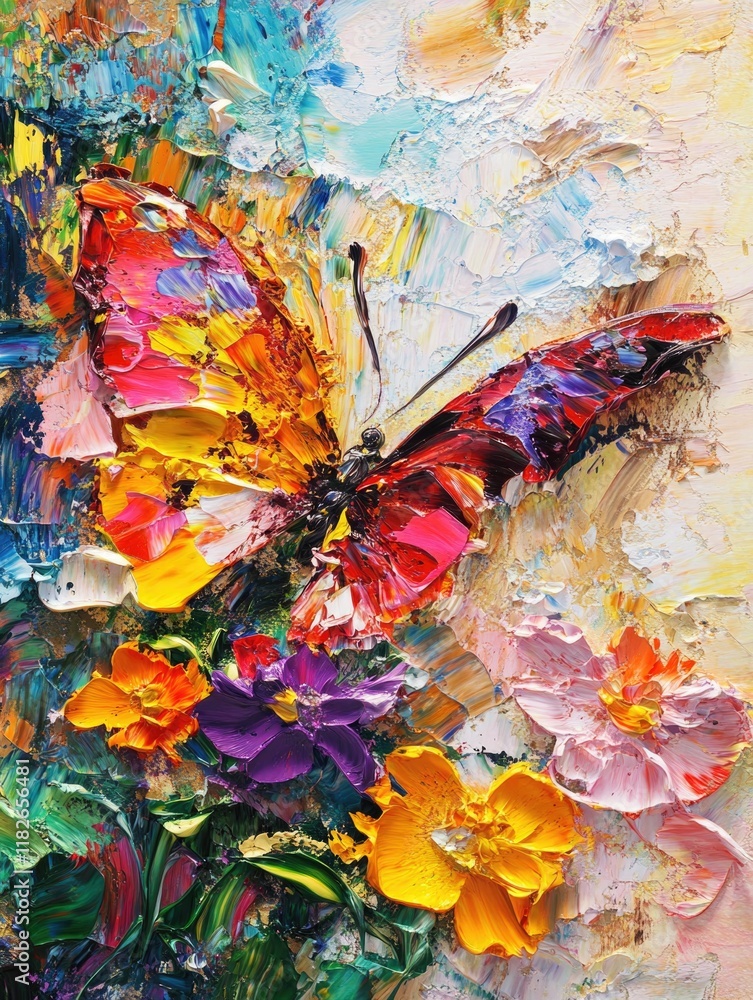 Fototapeta premium Vibrant Butterfly in Bloom