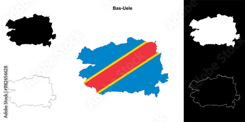 Bas-Uele province outline map set