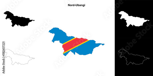Nord-Ubangi province outline map set