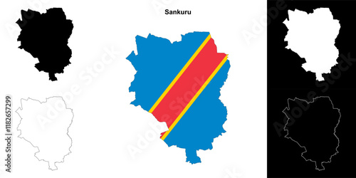 Sankuru province outline map set