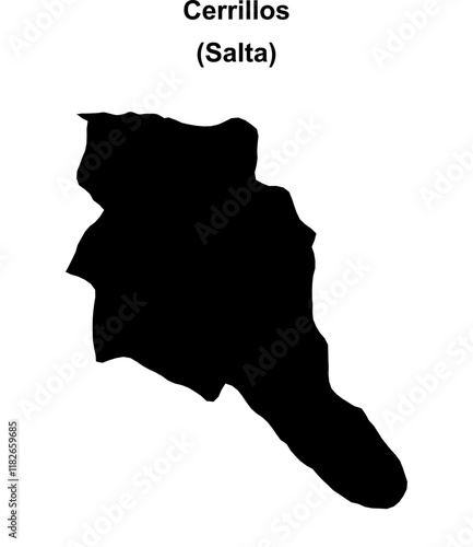 Cerrillos department (Salta) blank outline map