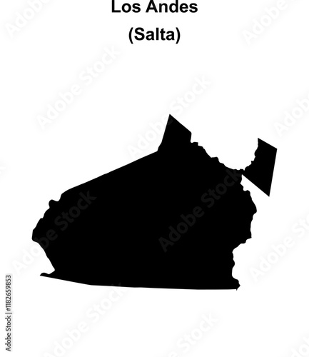 Los Andes department (Salta) blank outline map