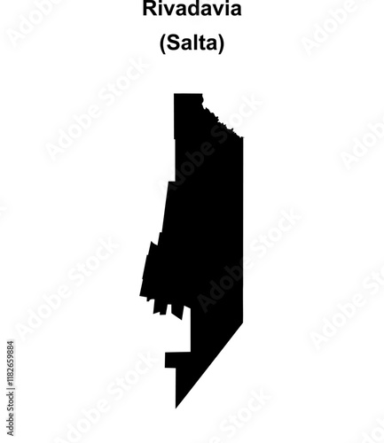 Rivadavia department (Salta) blank outline map