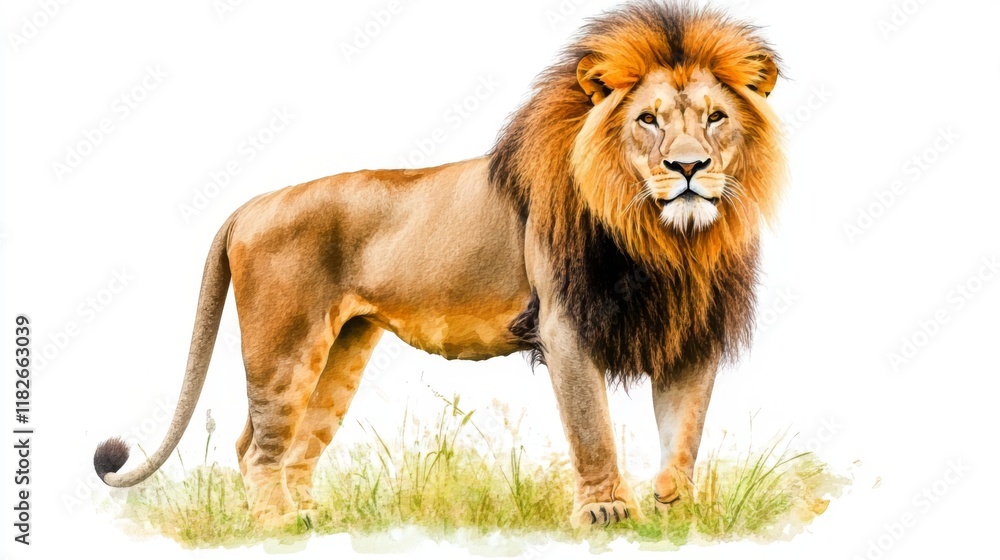 Obraz premium Majestic Lion in Watercolor Style