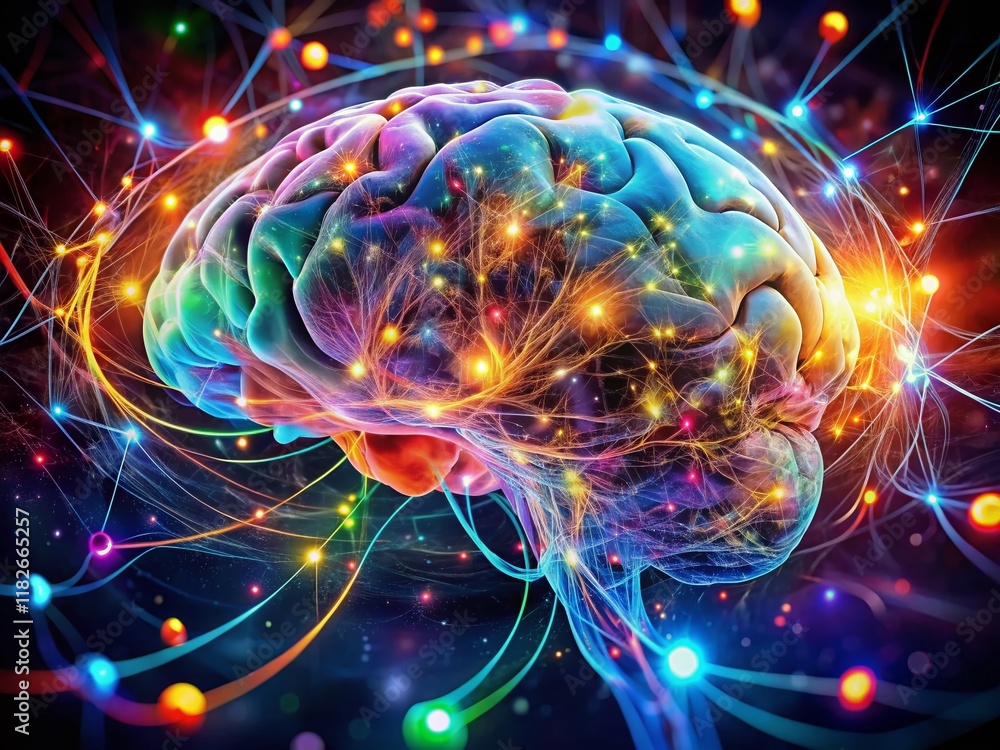Abstract AI Brain: Long Exposure Logic & Art Background Stock Photo Abstract AI Brain: Long Exposure Logic & Art Background Stock Photo