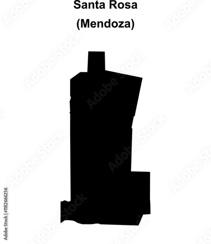 Santa Rosa department (Mendoza) blank outline map