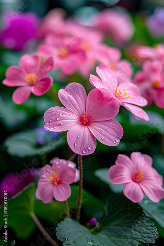 Beautiful pink flowers in the garden. Floral natural background.