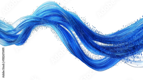 Blue abstract data connections with space for text isolated on white background