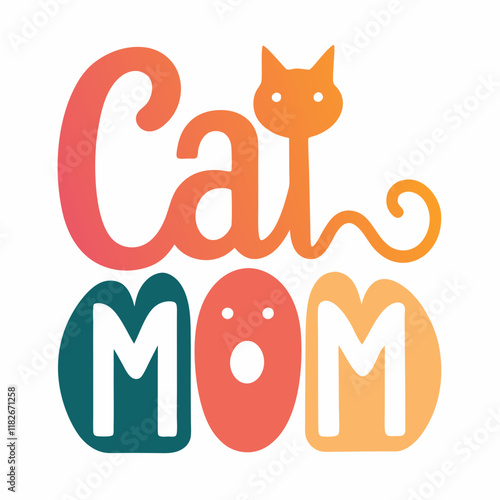 Cat Mom lettering design