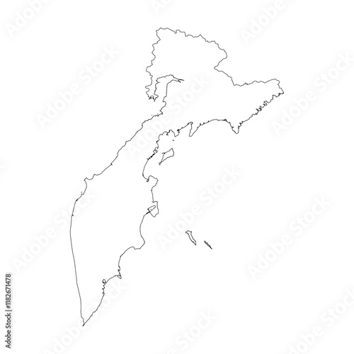Kamchatka blank outline map