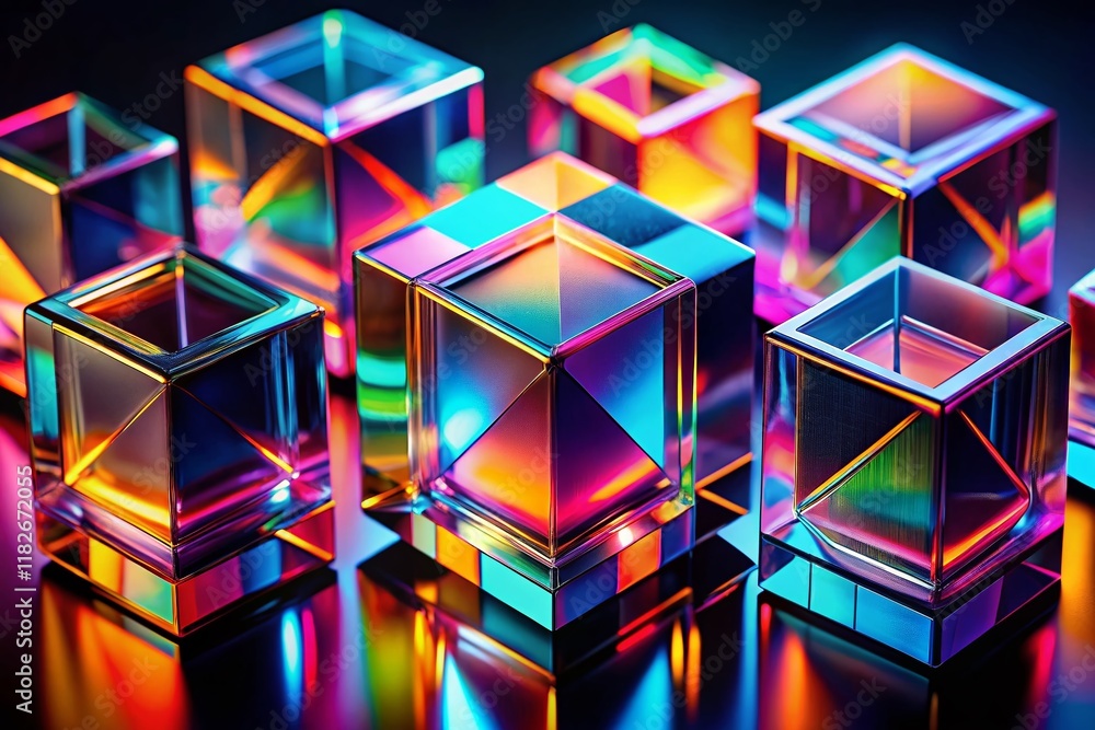 Abstract Geometric Cubes: Dark Moody Low-Light Decorative Blocks