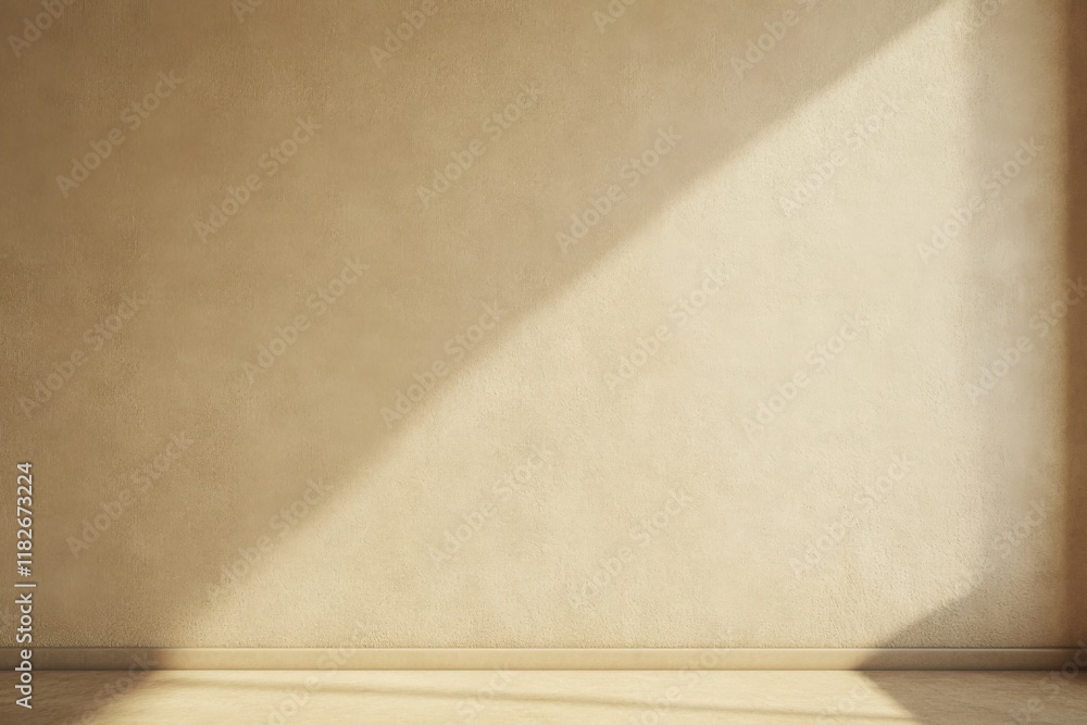 Sunlight streaming through a corner highlighting the texture of a blank wall in an empty room during afternoon hours Sunlight streaming through a corner highlighting the texture of a blank wall in an empty room during afternoon hours