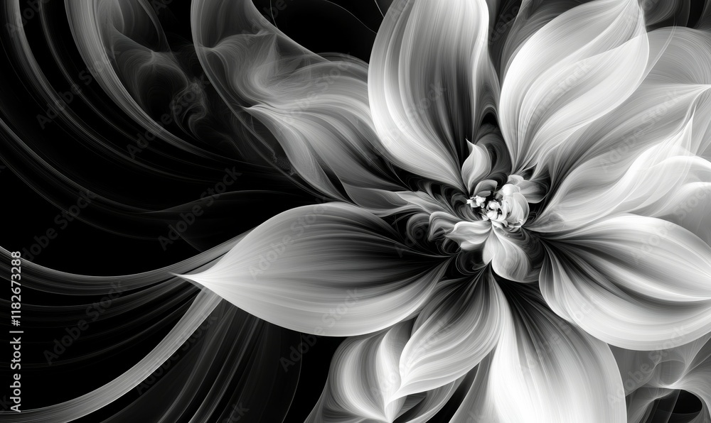 Elegant black and white abstract floral Elegant black and white abstract floral