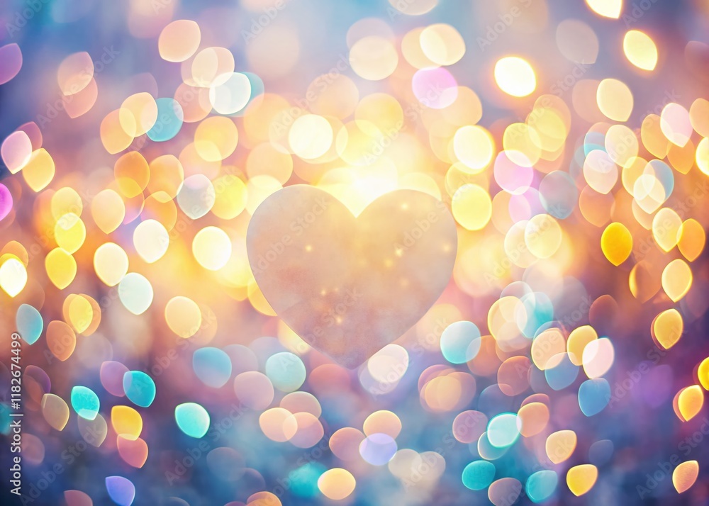 Abstract Heart Bokeh: Bright Minimalist Background Stock Photo Abstract Heart Bokeh: Bright Minimalist Background Stock Photo