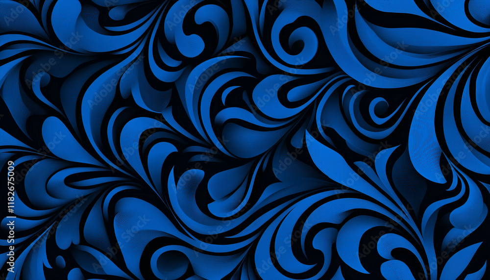 Dynamisches, gewundenes Muster in tiefblauen Tönen und eleganter Textur
Dynamisches, gewundenes Muster in tiefblauen Tönen und eleganter Textur