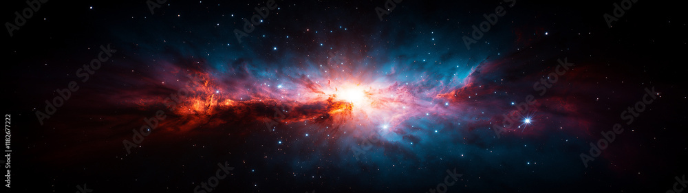 Fototapeta premium Faszinierender Nebel im All mit leuchtenden Farben und Elementen