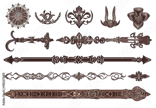 Old western line dividers design elements