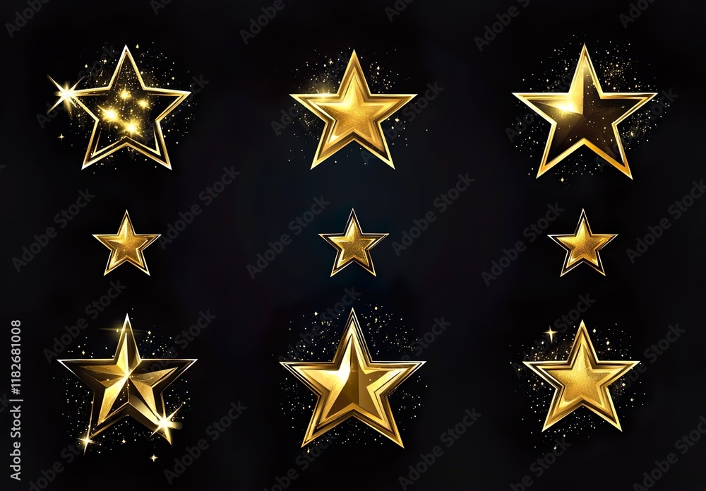 Star vector icons. Set of star symbols isolated Star vector icons. Set of star symbols isolated