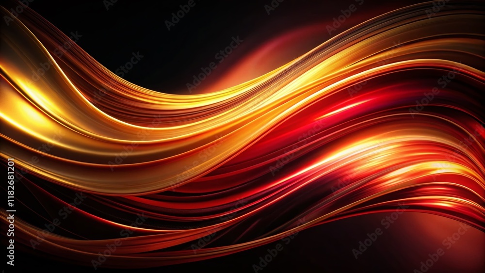 Abstract Swirling Energy: Red, Gold, Black Minimalist Art Abstract Swirling Energy: Red, Gold, Black Minimalist Art