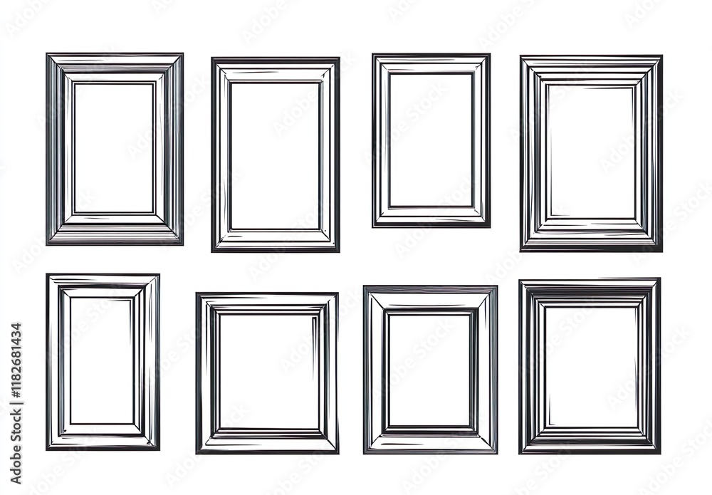 Text Frame simple art black line icons vector set Text Frame simple art black line icons vector set