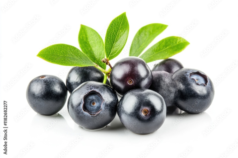 Lush Forest Scene Featuring Ripe Bilberries on Tree Branches in Summer Lush Forest Scene Featuring Ripe Bilberries on Tree Branches in Summer