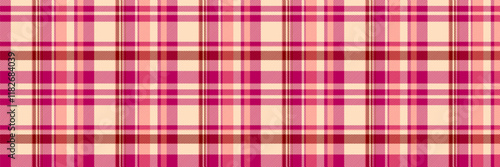 Packaging vector pattern fabric, antique background plaid check. Gingham texture seamless textile tartan in bisque and pink colors.