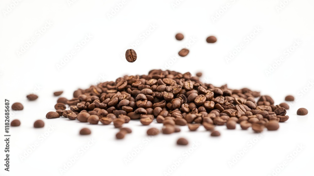 Close up of falling coffee beans Close up of falling coffee beans