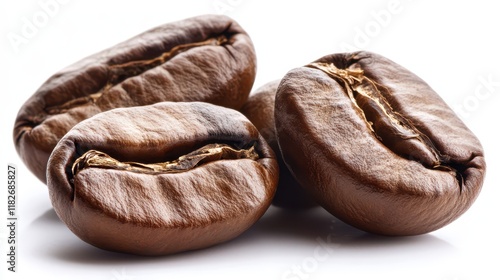 coffee beans isolated on white background.
