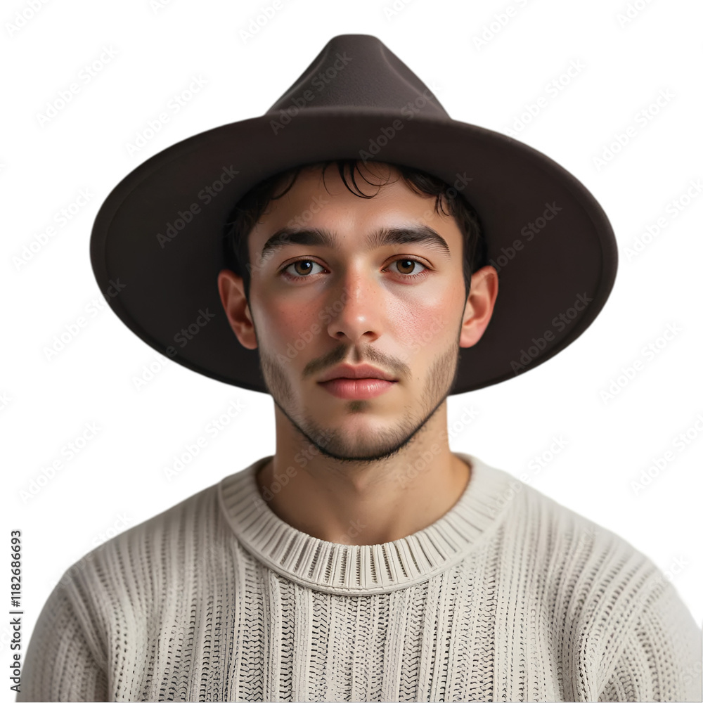 Portrait of man with straw hat Portrait of man with straw hat