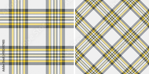 Texture tartan pattern of seamless check fabric with a textile plaid background vector. Set in dark colors. Book cover design ideas.