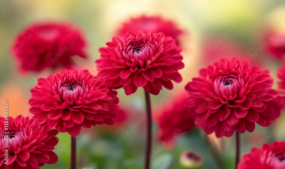 Red flowers in full bloom, blurring the background with a shallow depth of field. Red flowers in full bloom, blurring the background with a shallow depth of field.