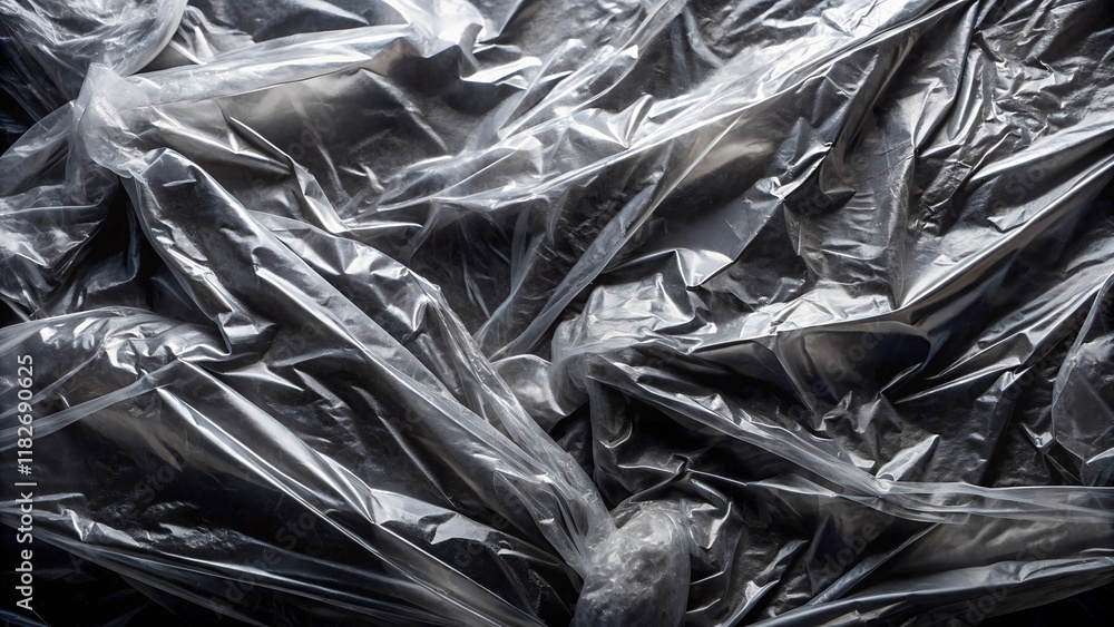 Abstract Plastic Texture: A captivating abstract image showcasing the intricate folds and wrinkles of transparent plastic, creating a mesmerizing interplay of light and shadow. Abstract Plastic Texture: A captivating abstract image showcasing the intricate folds and wrinkles of transparent plastic, creating a mesmerizing interplay of light and shadow.