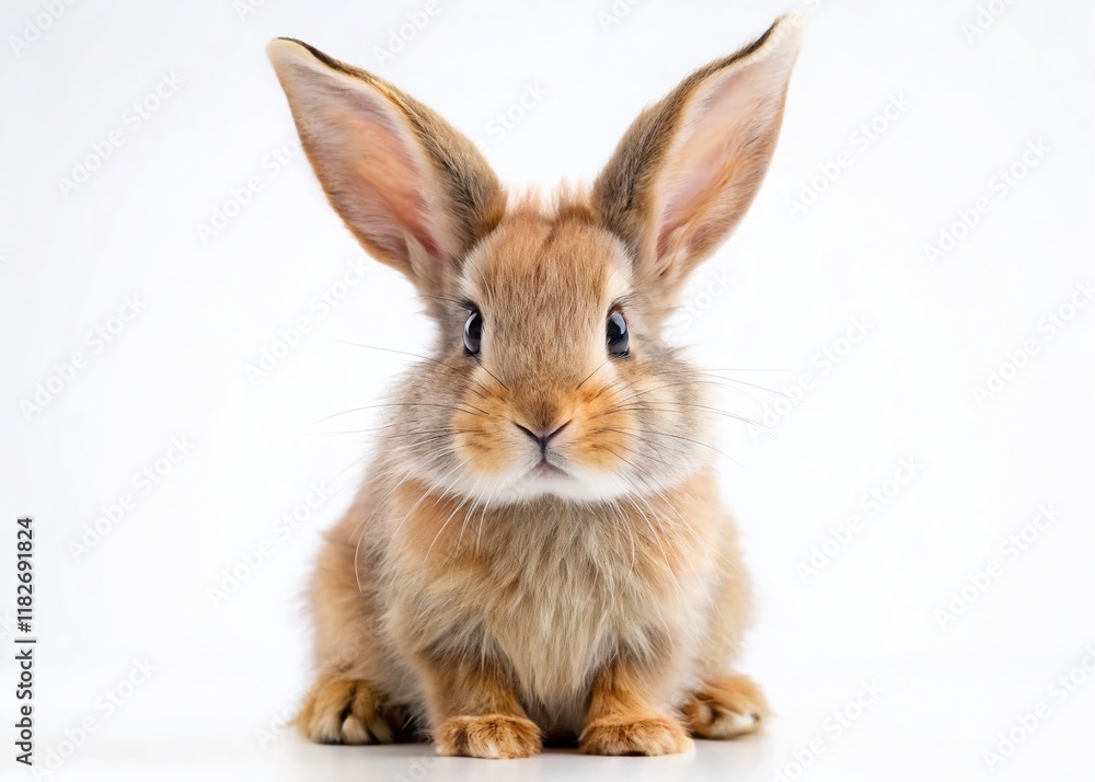 Adorable Fluffy Lop-Eared Rabbit, White Background PNG Stock Photo Adorable Fluffy Lop-Eared Rabbit, White Background PNG Stock Photo