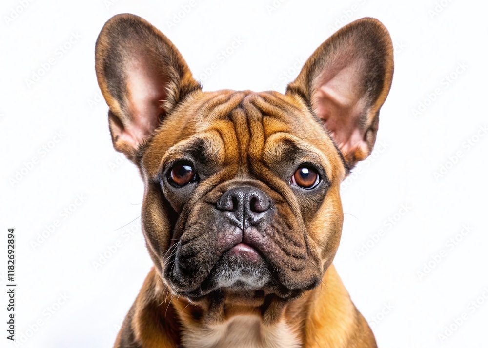 Adorable French Bulldog Puppy Posing, Isolated on White Background - Studio Shot Adorable French Bulldog Puppy Posing, Isolated on White Background - Studio Shot
