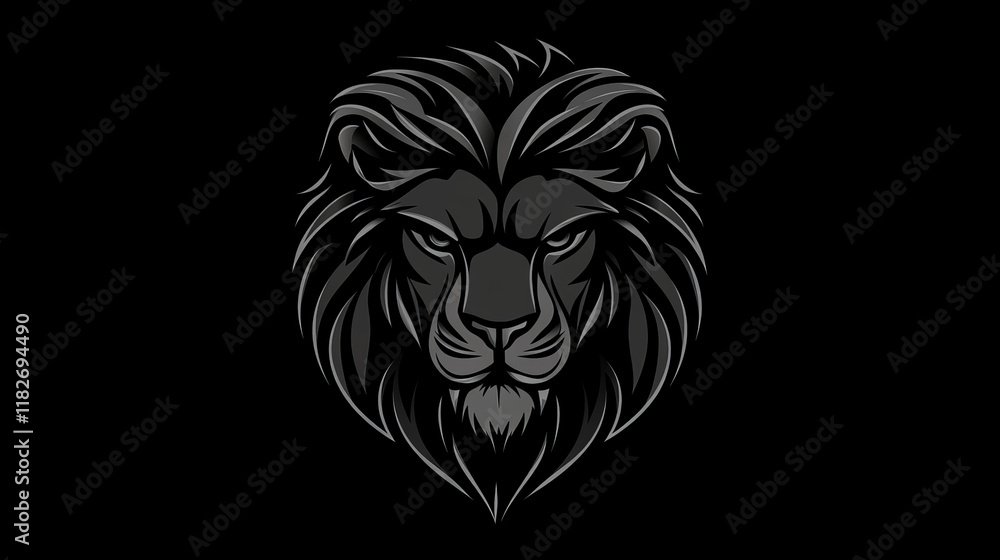 Fototapeta premium Vector lion logo. Brand logo in the shape of a lion's head.