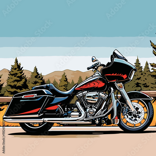 Cool motorcycle vector art for graphic design 
