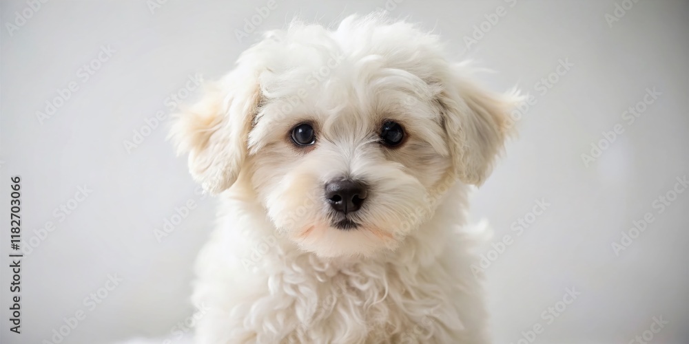 Adorable White Puppy on Pure White Background - Studio Shot Adorable White Puppy on Pure White Background - Studio Shot