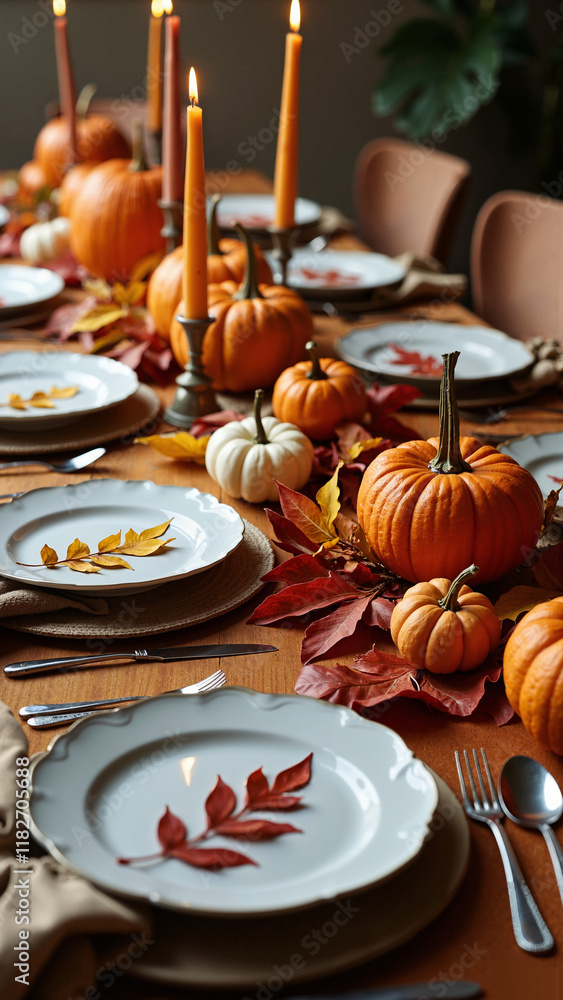 Elegant Fall Table Setting: Modern Rustic Decor for Thanksgiving, Halloween, and Autumn Weddings Elegant Fall Table Setting: Modern Rustic Decor for Thanksgiving, Halloween, and Autumn Weddings