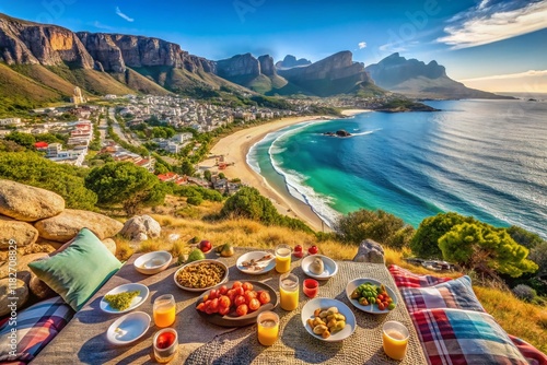 Aerial View: Clifton Beach, Camps Bay & Twelve Apostles, Cape Town, South Africa - Luxury Coastal Scene