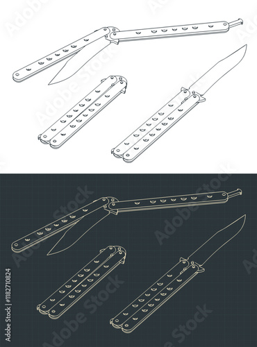 Butterfly knife blueprints
