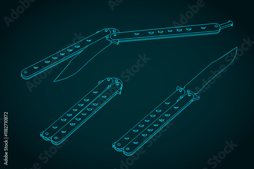 Butterfly knife illustration