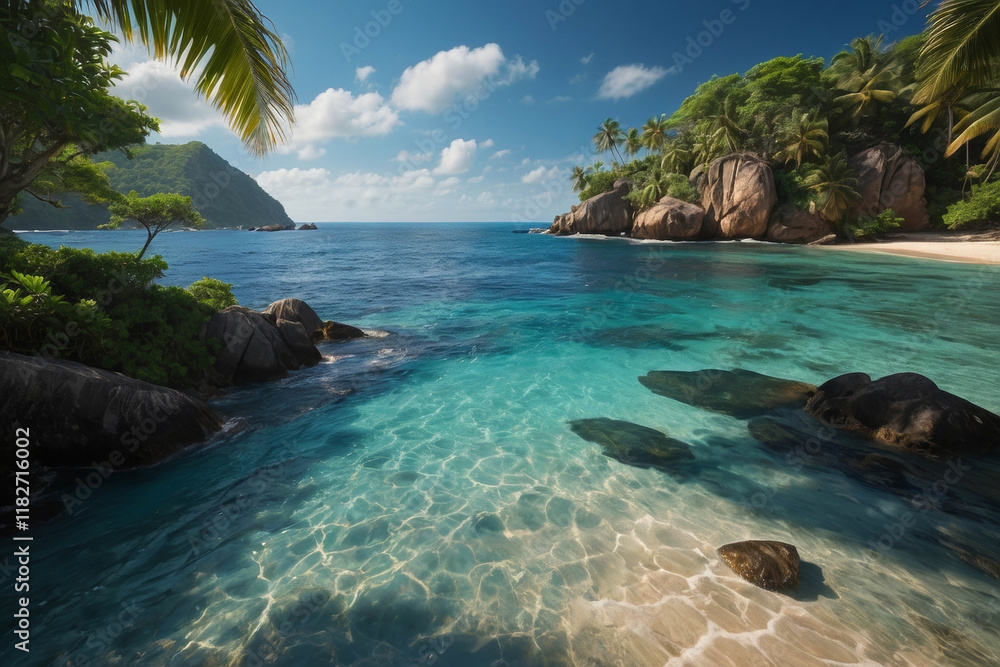 Fototapeta premium a beautiful island on the pacific