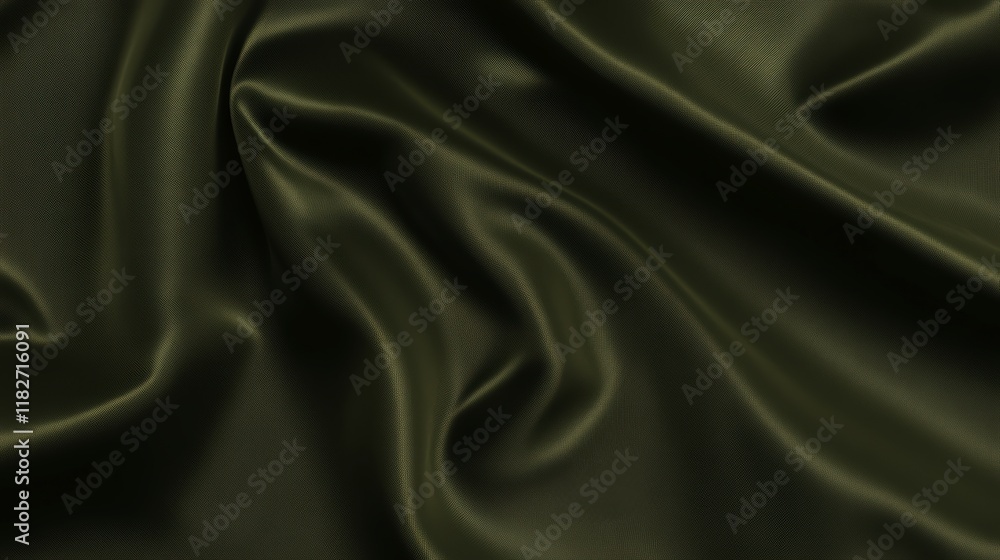 Obraz premium Dark Green Satin Fabric Texture: A Luxurious and Smooth Fabric Design for Apparel and Interior Design