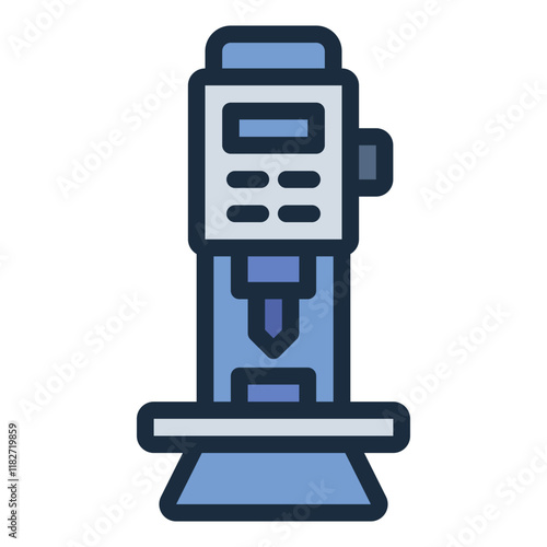 Milling machine filled line icon for industrial metal cutting Industry