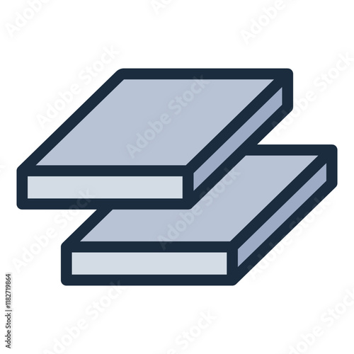 Metal steel plate sheet filled line icon for construction and industry